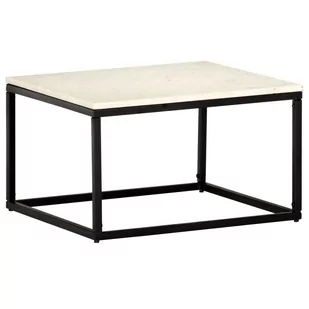 vidaXL vidaXL Stolik kawowy, biały, 60x60x35 cm, kamień o teksturze marmuru - Ławy i stoliki kawowe - miniaturka - grafika 1