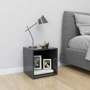 vidaXL Szafka pod TV, szara, 37x35x37 cm, płyta wiórowa - Szafki RTV - miniaturka - grafika 1