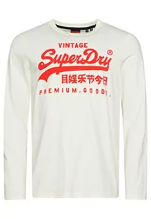 Koszulki męskie - Superdry Vintage VL Neon LS Top M6010709A Ecru L Mężczyzna, Ecru, L - grafika 1