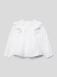 Bluzka z koronkowym obszyciem model ‘PRTY WHT’ - Bluzki dla dziewczynek - miniaturka - grafika 1