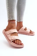 Klapki i japonki damskie - Lekkie Piankowe Klapki Damskie Z Klamrami Big Star NN274A753 Różowe-41 - miniaturka - grafika 1