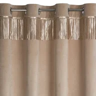 Zasłony - Euro Firany Zasłona Velvet Jasper 140 x 250 Przelotka Beżowy 1218096 - miniaturka - grafika 1