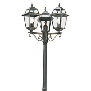 Lampa na maszt New Orleans, czarno-złota, 3-pkt. - Lampy ogrodowe - miniaturka - grafika 3
