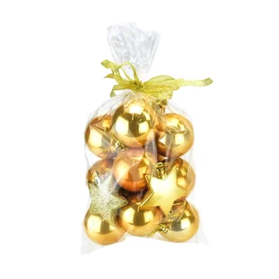 Bombki choinkowe w torebce, 5 cm, złota perła, 14 szt. - Bombki - miniaturka - grafika 1