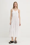 Sukienki - Superdry sukienka kolor biały maxi rozkloszowana W8011908A-71D - miniaturka - grafika 1