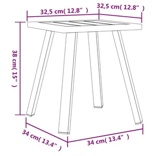 Stolik ogrodowy, antracytowy, 34x34x38 cm, stal - Meble ogrodowe - miniaturka - grafika 8