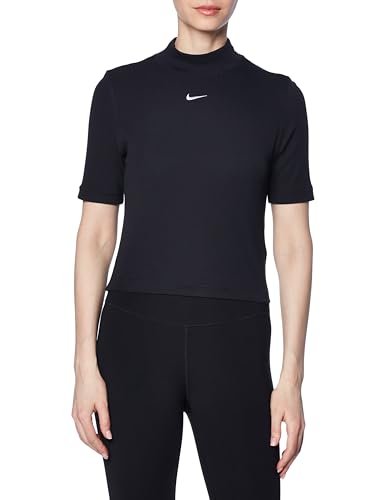 Nike W NSW Essntl Rib Mock SS Topy Długie Kobiety