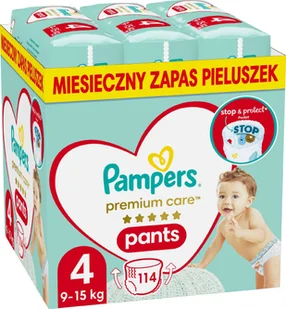 Pampers Pieluchomajtki Pants Premium Care 4, 9-15 kg, 114 szt. [outlet] - Pieluchy - miniaturka - grafika 1