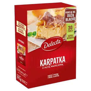 Delecta Karpatka z nutą waniliową mieszanka do domowego wypieku ciasta 375 g - Ciasta i półprodukty do ciast - miniaturka - grafika 1