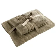 Ręczniki - Komplet Ręczników Kąpielowych 2 szt Loca Brąz - miniaturka - grafika 1