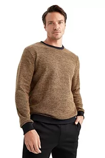 DeFacto Męski sweter z długim rękawem - okrągły dekolt bluza męska (brązowy, XXL), brązowy, XXL - Swetry męskie - miniaturka - grafika 1