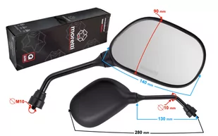 Lusterka R+R (średnica gwintu 10mm) do motoroweru Fighter 3 z homologacją - Części motocyklowe - miniaturka - grafika 1