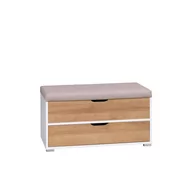 Meble do przedpokoju - Skrzynia IW-04 Iwa GIB Meble Grafit / Avellino 101, Biały Mat/Dąb Artisan - miniaturka - grafika 1