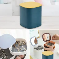 Pudełka i szkatułki - Wielopoziomowa szkatułka na biżuterię, organizer Premium - niebieska - miniaturka - grafika 1