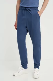 Spodnie męskie - G-Star Raw spodnie dresowe kolor niebieski gładkie - grafika 1