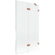 Parawany nawannowe - Mexen Lunar parawan nawannowy 2-skrzydłowy prawy 100 x 150 cm, transparent, miedź szczotkowana - 897-100-100-65-00-P - miniaturka - grafika 1