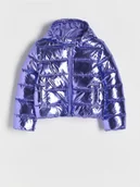 Kurtki i płaszcze dla dziewczynek - Reserved - Pikowana kurtka z metalicznym połyskiem - niebieski - miniaturka - grafika 1