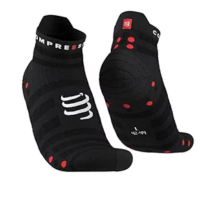 Skarpetki damskie - COMPRESSPORT Skarpety Unisex dla dorosłych, Black/Red, 42-44 EU - grafika 1