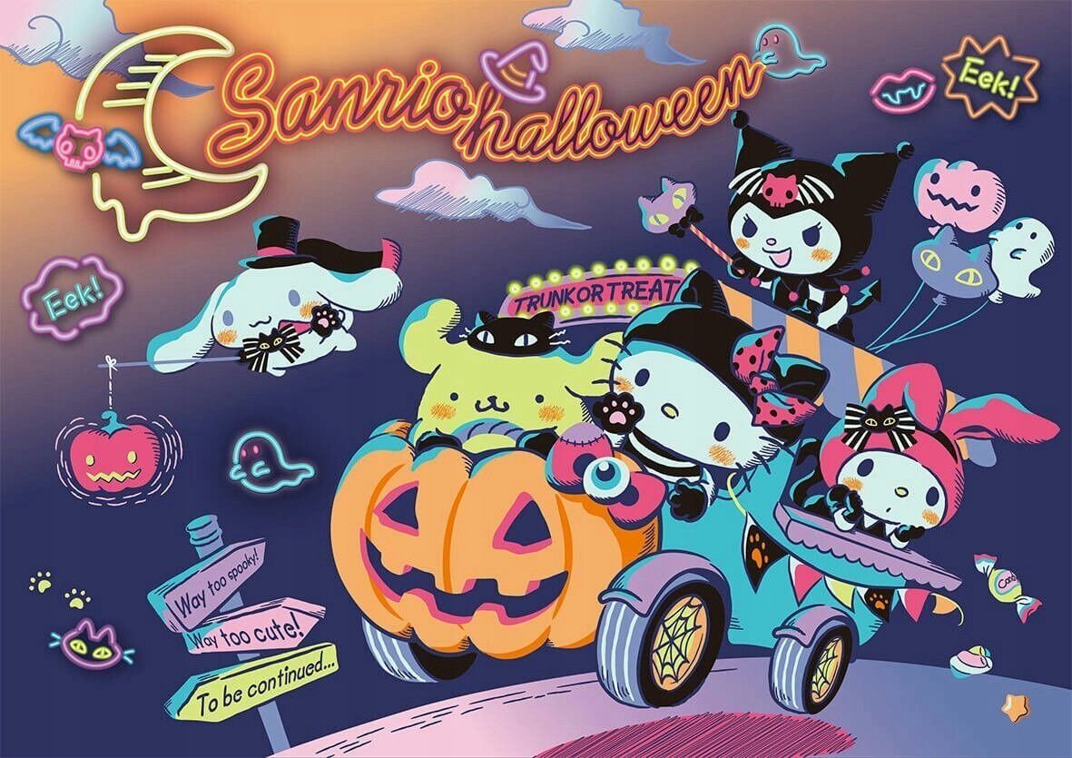 PUZZLE Hello Kitty Halloween Ozdoba + IMIĘ Pudełko 120 el.