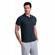 Koszulki męskie - Koszulka męska polo BASIC 100% bawełna granatowa V2 OM-POBS-0100 4XL - miniaturka - grafika 1