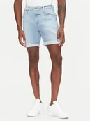 Spodenki męskie - Lee Szorty jeansowe Rider 112363926 Niebieski Slim Fit - miniaturka - grafika 1