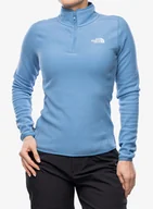 Bluzy sportowe damskie - Bluza damska bez kaptura The North Face 100 Glacier 1/4 Zip - indigo stone - miniaturka - grafika 1