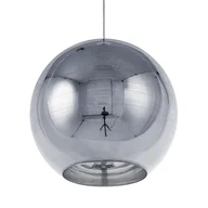 Lampy sufitowe - Beliani Lampa wisząca szklana srebrna ASARO - miniaturka - grafika 1