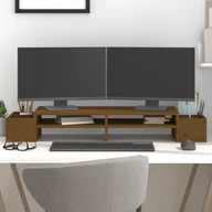 Akcesoria do monitorów - vidaXL Podstawka na monitor, miodowy brąz, 100x27,5x15 cm, lita sosna - miniaturka - grafika 1