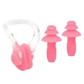 Pływanie - ZESTAW PŁYWACKI SILIKONOWE ZATYCZKI DO USZU I NA NOS NILS AQUA NQAW30 RÓŻOWY - miniaturka - grafika 1