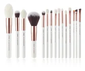 Pędzle do makijażu - Jessup 15 sztuk Pearl Biały/różowo-złoty Professional Make-Up-zestaw pędzli do makijażu pędzel zestaw narzędzi Foundation puder Definer Shader Liner t222 PW25-222 - miniaturka - grafika 1