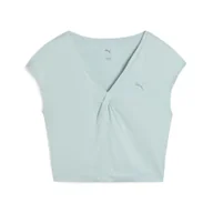 Koszulki sportowe damskie - Damska koszulka z węzłem MOVE CLOUDPSUN PUMA Modern Mint Green - miniaturka - grafika 1