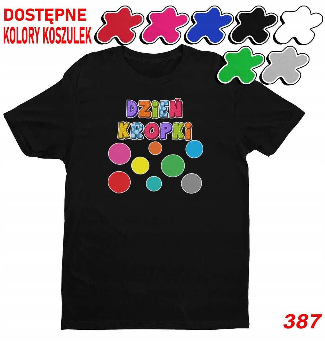 Dziecięca Koszulka Z Nadrukiem Kropki Duży Wybór -L 146-152
