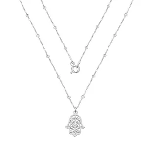 Naszyjnik srebrny hamsa, ręka fatimy - Naszyjniki - miniaturka - grafika 1