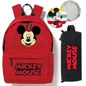 Plecaki - Zestaw Do Szkoły Czerwony Plecak + Piórnik + Pin MINNIE MOUSE Bajka Wzory - miniaturka - grafika 1