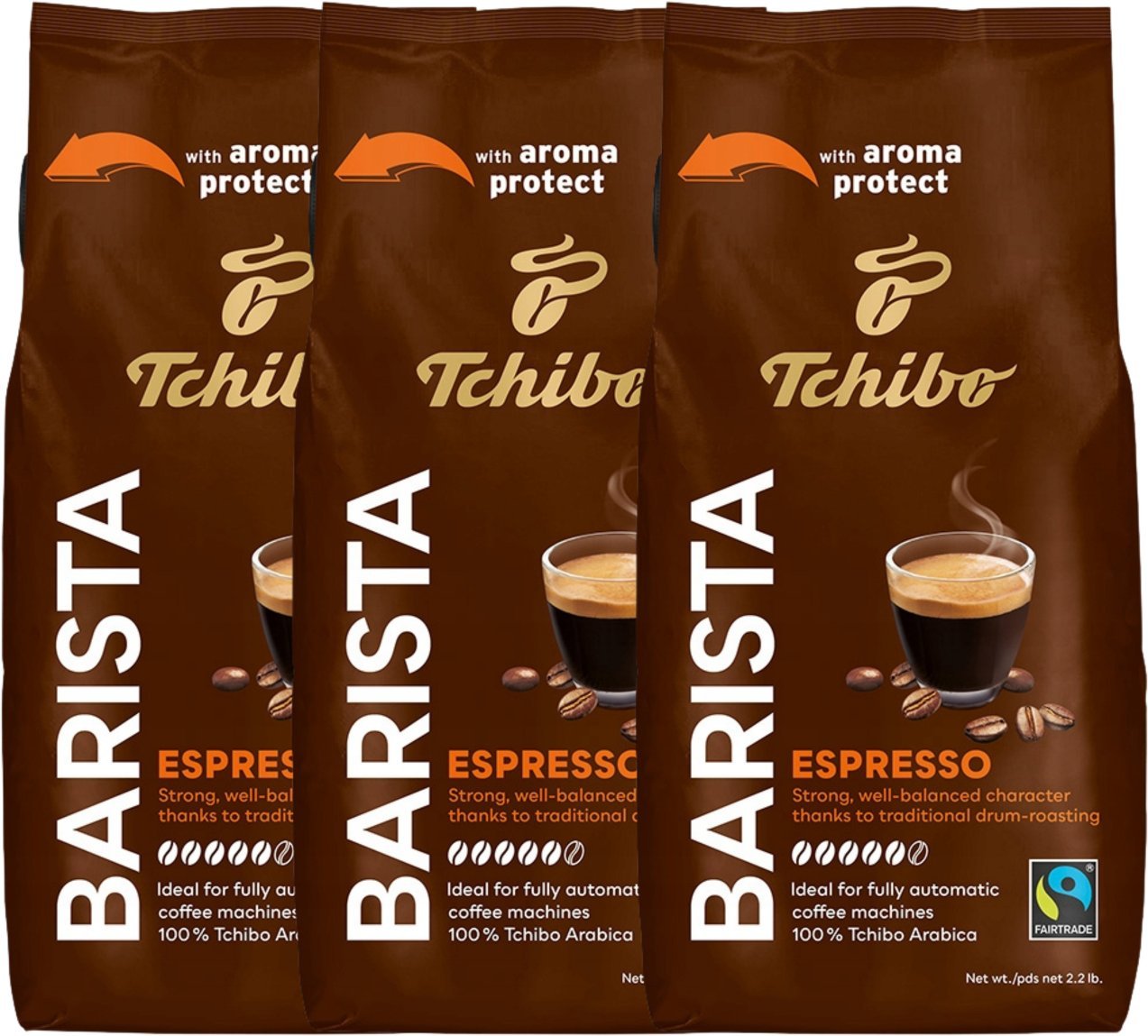 Kawa ziarnista Tchibo Barista Espresso Kawa Ziarnista 1kg x3 Arabica