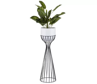 Metalowa doniczka LOFT 68x20 cm czarna/biała - Donice - miniaturka - grafika 1