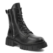 Botki damskie - Czarne Glany Big Star Damskie Skórzane Ocieplane Obuwie - miniaturka - grafika 1