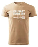 Koszulki i topy damskie - Koszulka dla Szefa Kuchni - Culinary Rockstar Beżowy XL - miniaturka - grafika 1