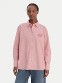 Koszule damskie - Tommy Hilfiger Koszula WW0WW48190 Czerwony Regular Fit - miniaturka - grafika 1