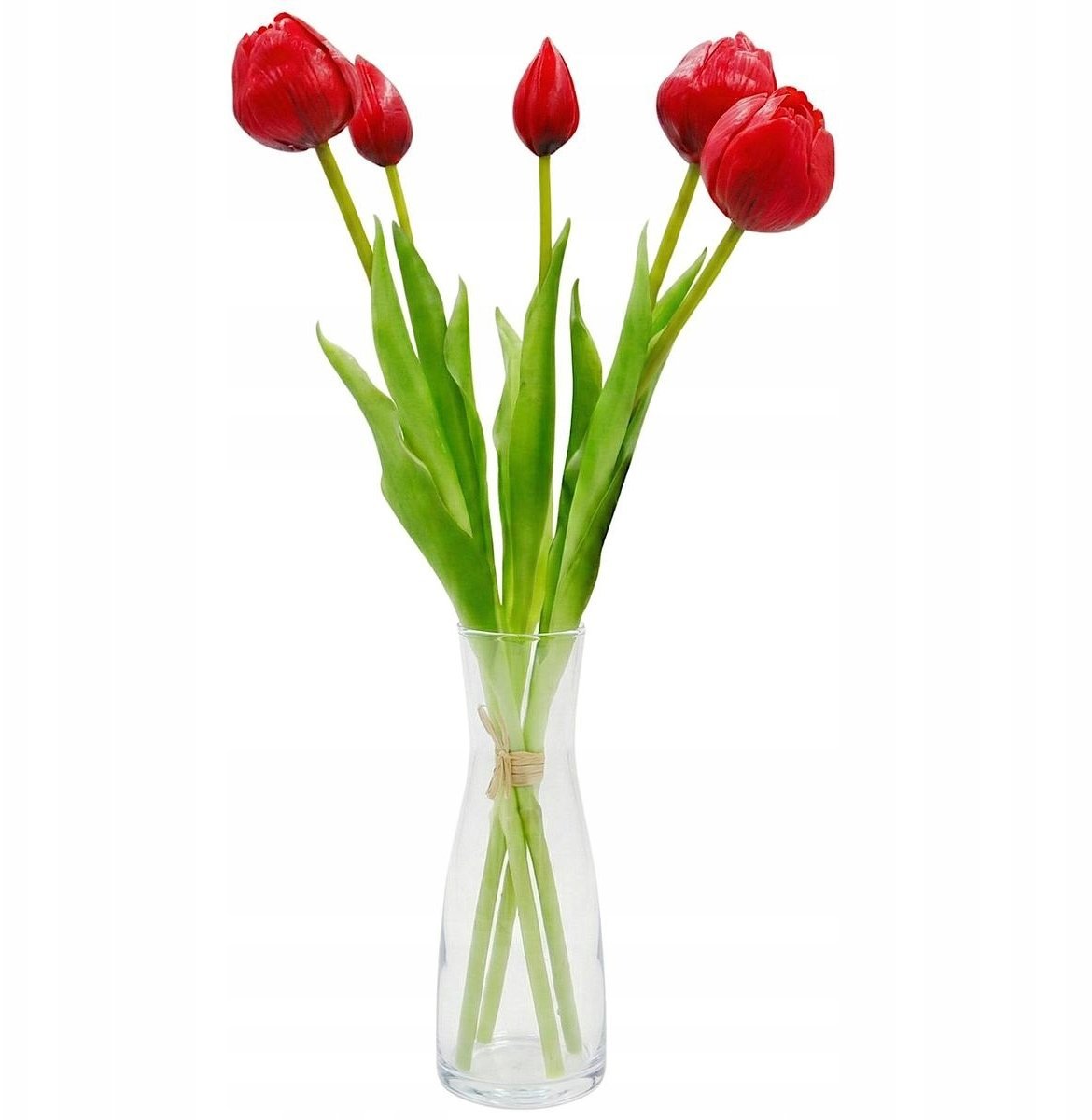 Saska Garden BUKIET 5 TULIPANÓW PIWONIOWYCH CZERWONYCH 39CM JAK ŻYWYCH DEKORACJA WIOSENNA
