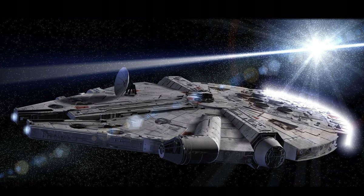 PUZZLE STAR WARS Falcon State Kosmiczny + IMIĘ Pudełko 120 el.