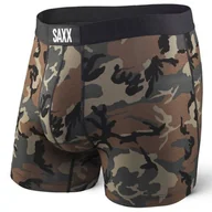 Majtki męskie - Bokserki męskie szybkoschnące SAXX VIBE Boxer Brief Modern Fit moro - brązowe - miniaturka - grafika 1