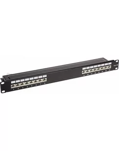 DeLOCK 19  patch panel 16 port Cat.6A (Kolor: CZARNY, 1 U) - Szafy rack - miniaturka - grafika 1