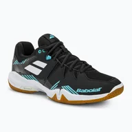 Buty sportowe męskie - Buty do badmintona męskie Babolat Shadow Spirit black/light blue - miniaturka - grafika 1
