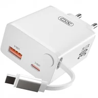 Ładowarki do telefonów - SZYBKA Ładowarka sieciowa USB TYP-C 3A PD 30W 3000mA KOSTKA +KABEL ZWIJANY - miniaturka - grafika 1
