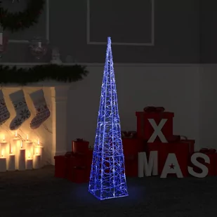 vidaXL vidaXL Stożek dekoracyjny, akrylowy, niebieski, LED, 120 cm - Oświetlenie świąteczne - miniaturka - grafika 1