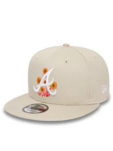 New Era Czapka z daszkiem Flower Icon 950 Braves 60435106 Beżowy - Czapki męskie - miniaturka - grafika 1