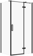 Kabiny prysznicowe - Cersanit Kabina PRYSZNICOWA CITY Z ZAWIASAMI CZARNA 100X80X195 PRAWA TRANSP - miniaturka - grafika 1