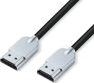 Kable komputerowe i do monitorów - Kabel MicroConnect Microconnect HDMISUPERSLIM2M kabel HDMI 2 m HDMI Typu A Standard Czarny, Metaliczny - miniaturka - grafika 1