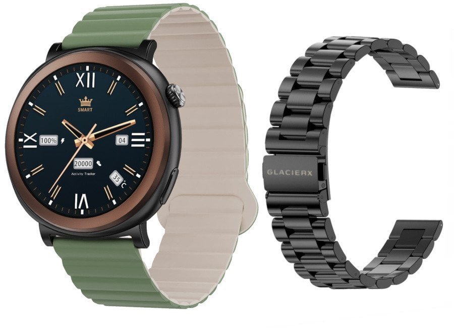 GlacierX Theron Black + Pasek GX-T248 Zielony, Czarny